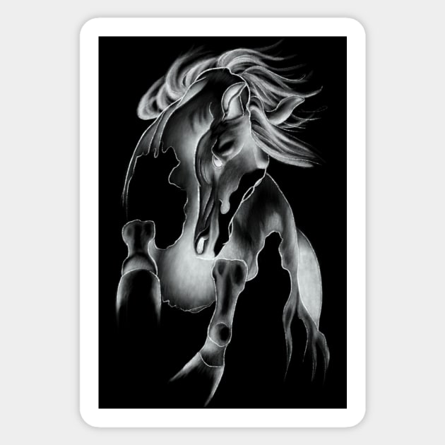 Bucking Horse Dancing in an Abstract Way Sticker by Tred85